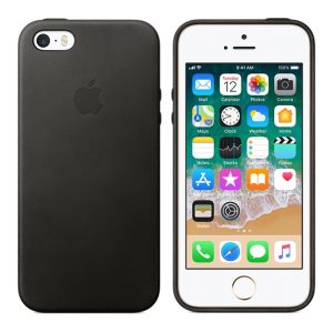 Apple iPhone SE Leather Case Black - Image 2
