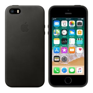 Apple iPhone SE Leather Case Black - Image 3