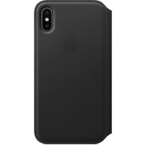 iPhone X Leather Folio Black - Image 1
