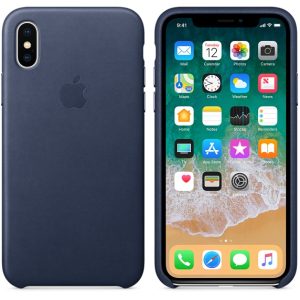 Apple Leather Case Midnight Blue - Image 1