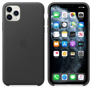 Apple iPhone 11 Pro Max Leather Case Black - Image 6