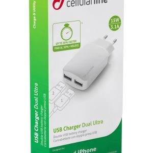 CL løðari hvítur USB dual 15W - Image 1