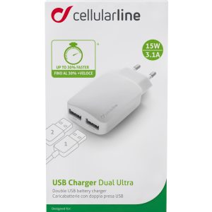 CL løðari hvítur USB dual 15W - Image 2