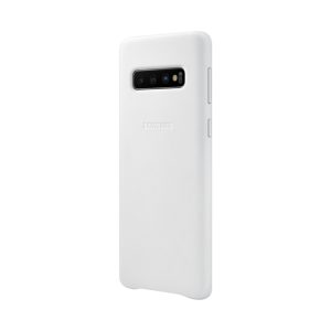 Samsung S10 Leather Cover White - Image 3