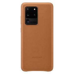 Samsung Galaxy S20 Ultra Leather Cover Brown - Image 1
